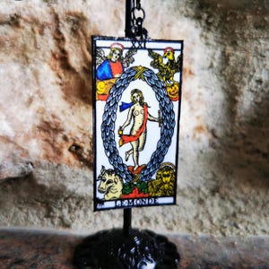 Orecchini Tarocchi in pelle, Orecchini da cartomante, Orecchini simbolo energia positiva, Orecchini portafortuna, Gioielli magici da strega