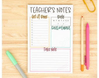 Teacher Appreciation Notepads | Teacher Gifts & School Supplies | 50 Tear Away Sheets on Premium Paper Made in the USA | Cute Planner Agenda