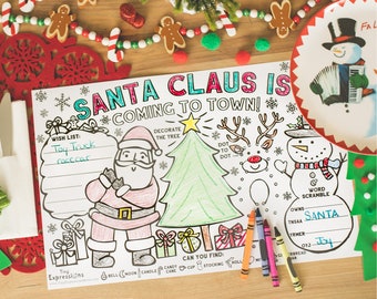 Christmas Paper Activity Placemats : 12-Pack Party Activity