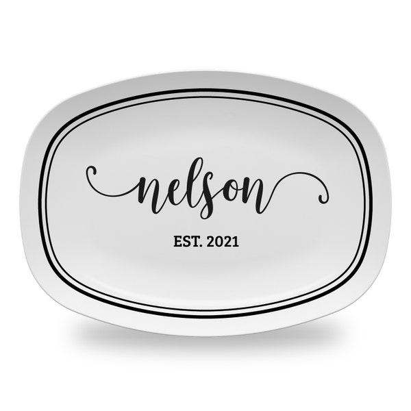 Personalized Platter | Custom Wedding Gift | Bridal Shower, House Warming or Anniversary Gift Ideas | Family Last Name Serving Dish Plate