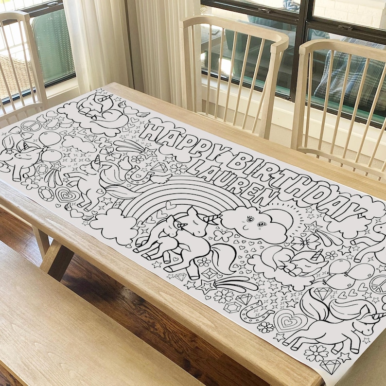 GIANT 6 ft. Unicorn Coloring Banner: Personalized Party Decor 画像 2