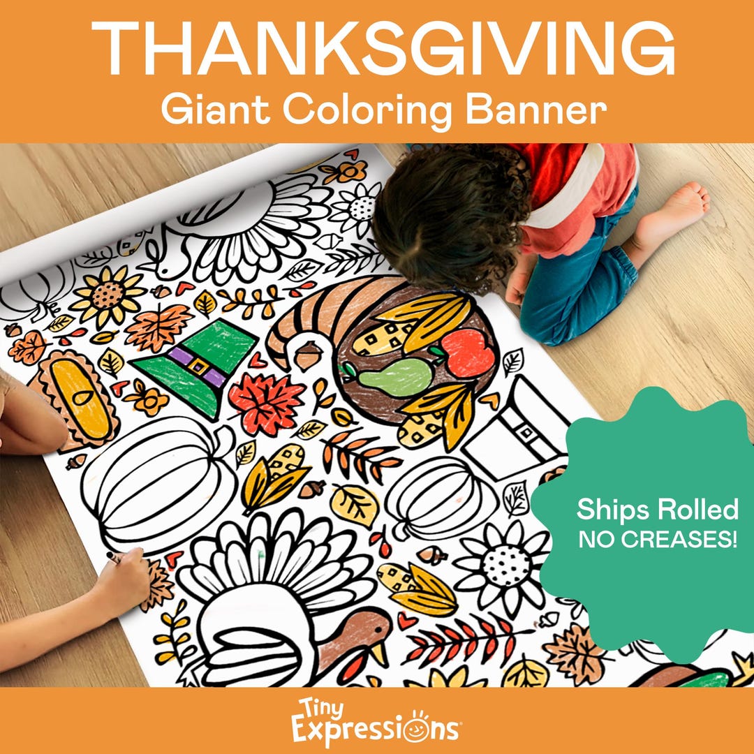 GIANT Thanksgiving Coloring Poster or Table Cover Paper Turkey
