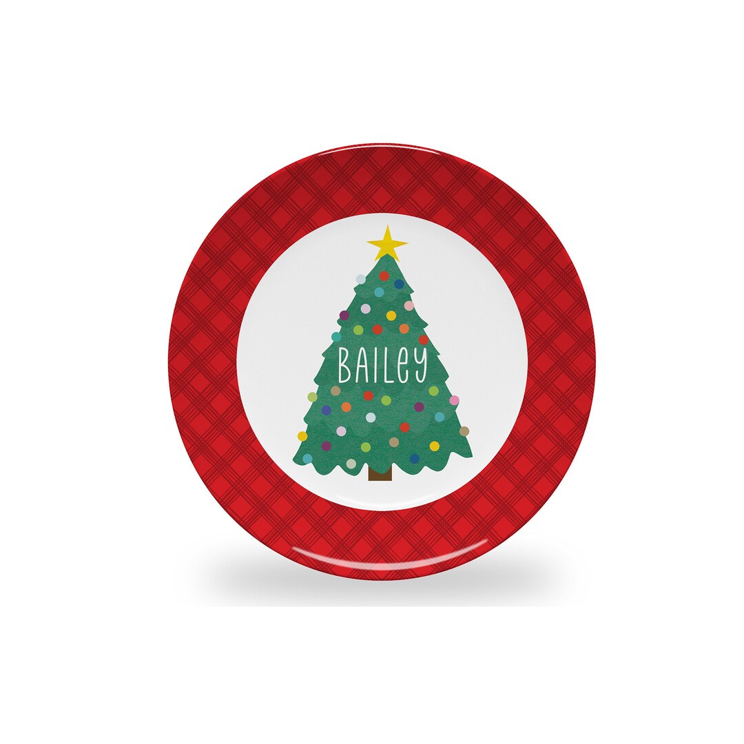 Buy Personalized Christmas Tree Plate for Kids Holiday Table Online in