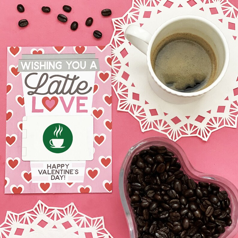 Valentine Coffee Gift Card Holders 4 Pack Valentine's Etsy
