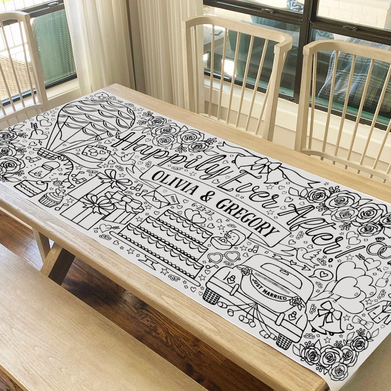 GIANT 6 ft. Wedding Coloring Banner: Bridal Shower Activity image 2
