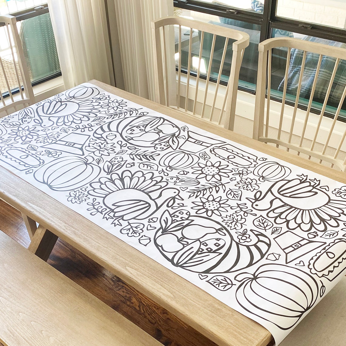 GIANT Thanksgiving Coloring Poster or Table Cover Paper - Etsy