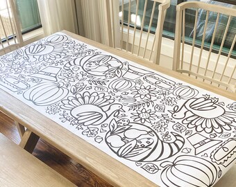 GIANT Thanksgiving Coloring Poster or Table Cover Paper Turkey Tablecloth  for School Parties Fall Party Decorations 30 X 72 Inches 