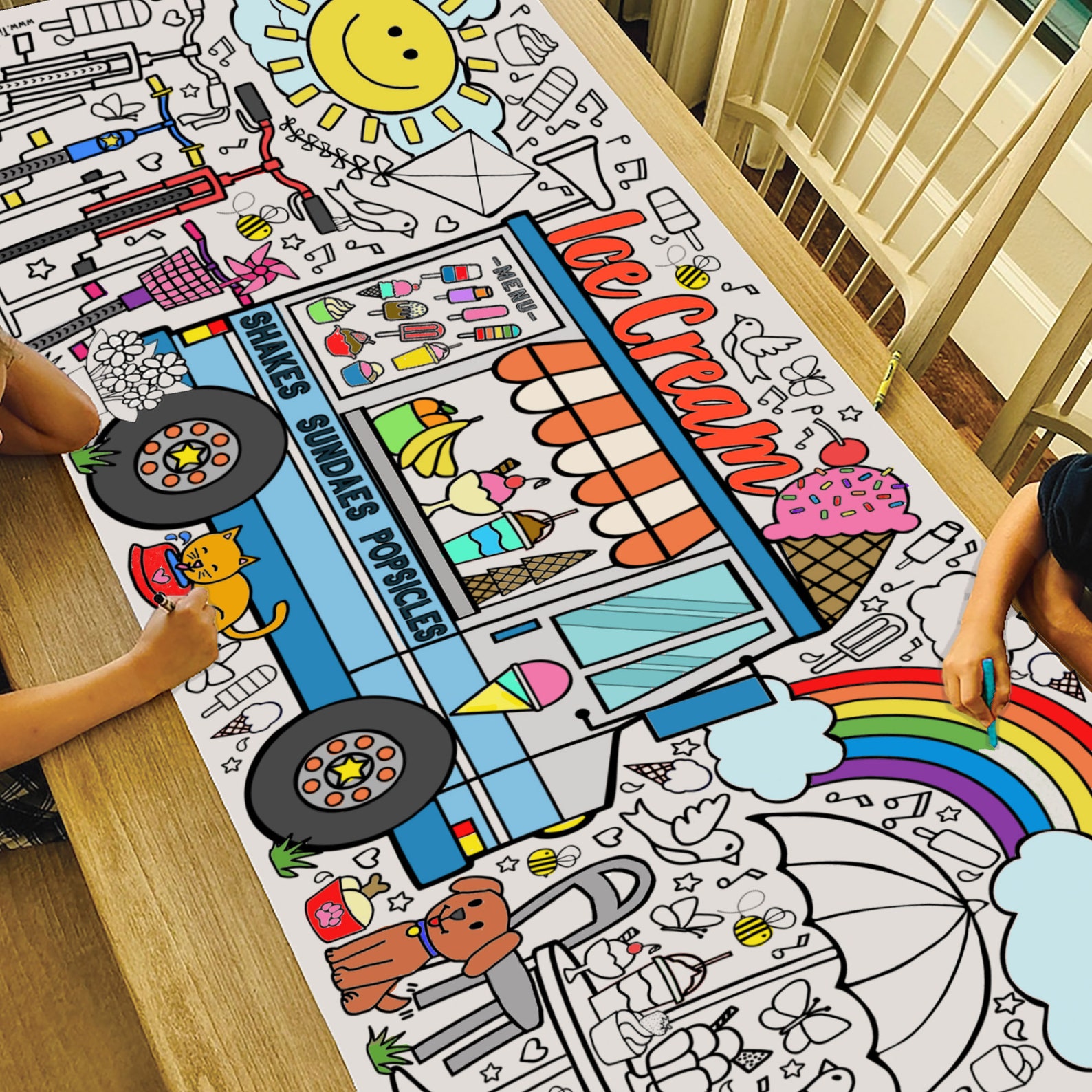 Giant Ice Cream Truck Coloring Poster