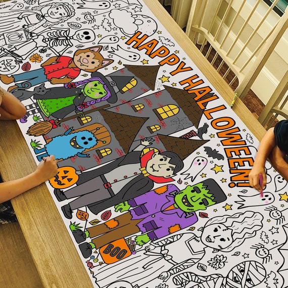 GIANT Thanksgiving Coloring Poster or Table Cover Paper Turkey Tablecloth  for School Parties Fall Party Decorations 30 X 72 Inches 