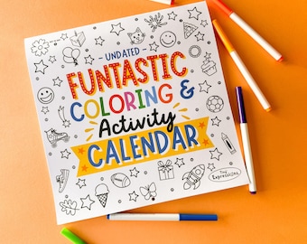Kids Funtastic Undated Coloring Activity Calendar