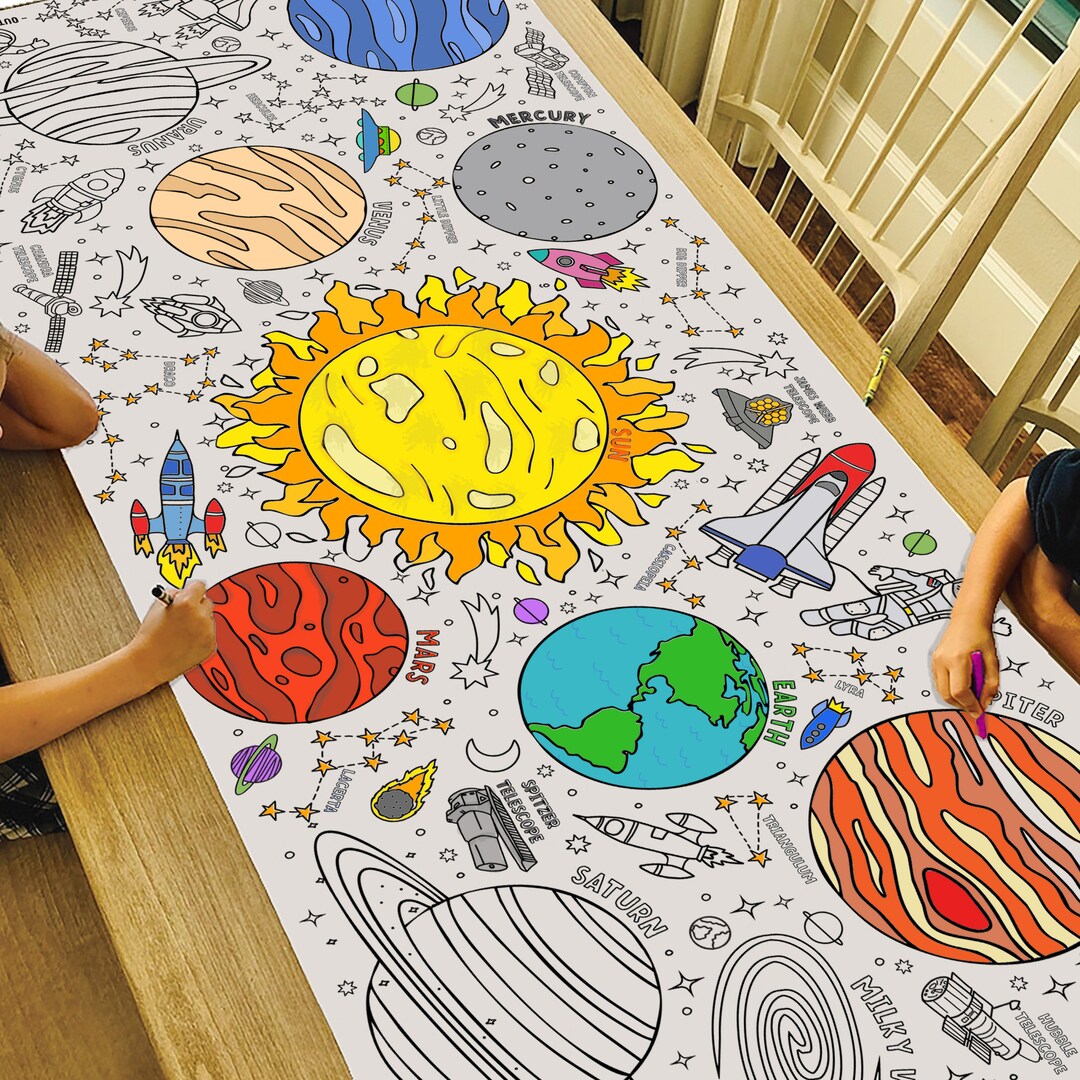 GIANT Outer Space Coloring Poster or Table Cover | Outer Space ...