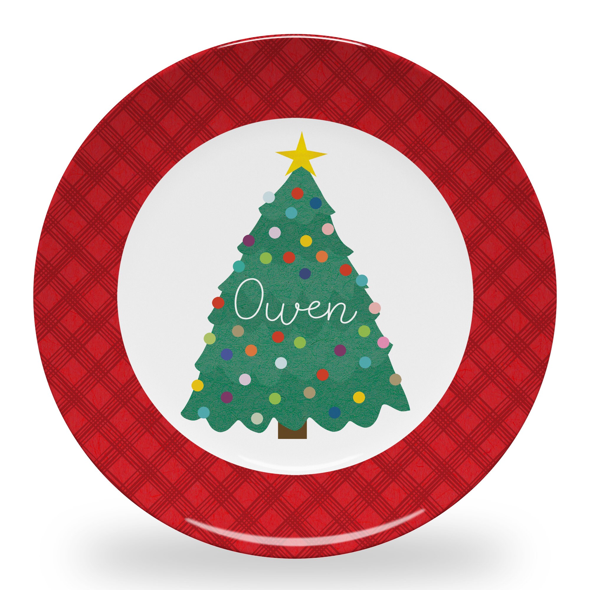 Personalized Christmas Plate for Kids Holiday Table Etsy