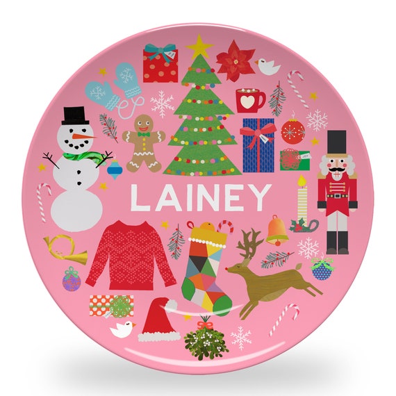 Personalized Christmas Plate for Kids Holiday Table Decorations for Children Cute Winter Plate for Kids With Name BPA Free Etsy UK