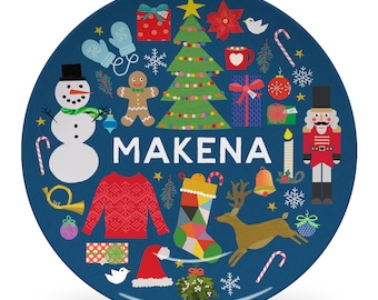 Personalized Winter Plate: Microwave Safe - Etsy