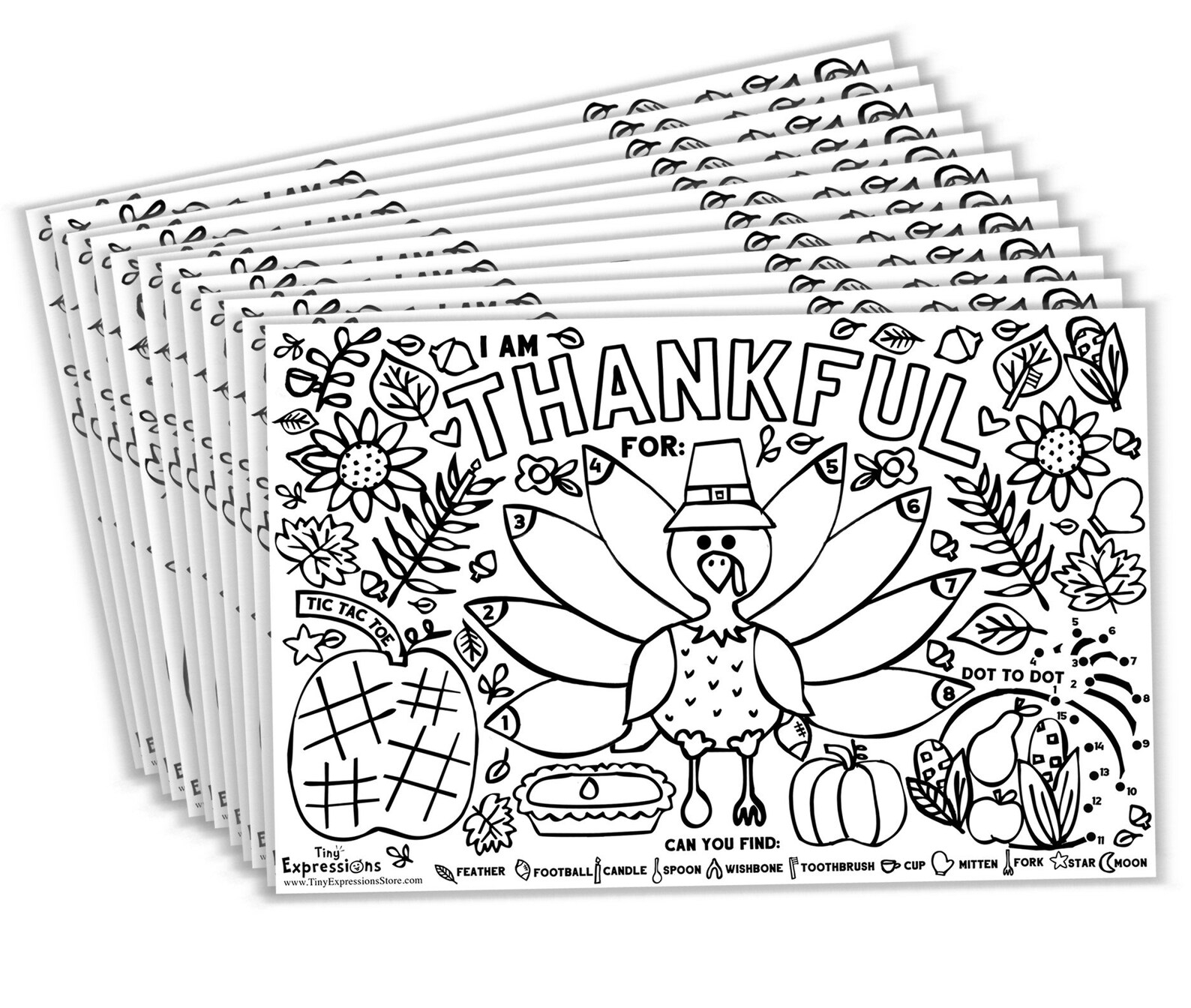 Fall Thanksgiving Placemats for Kids 12 Turkey Placemats Etsy