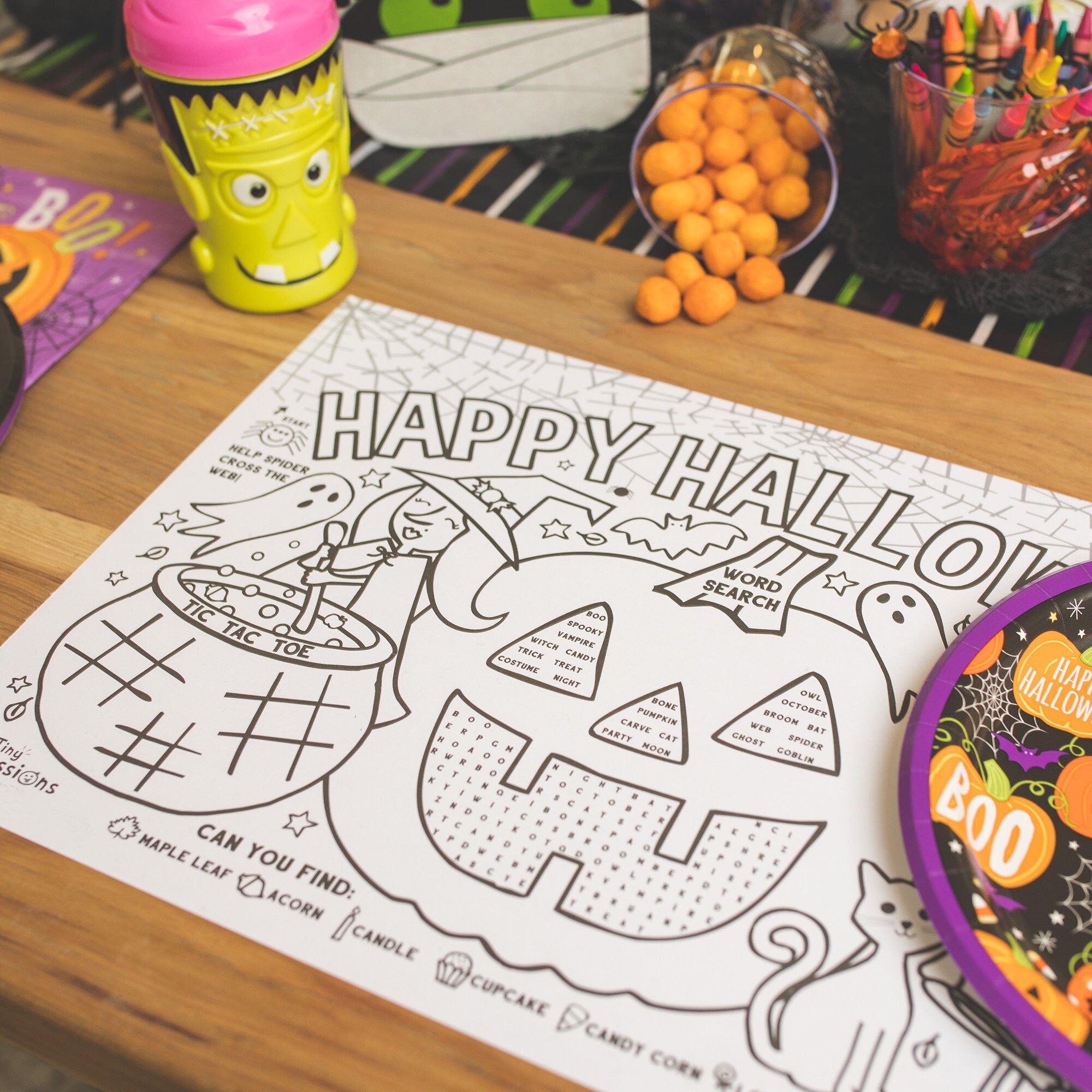 Halloween Paper Placemats for Kids Pack of 12 Pumpkin Etsy
