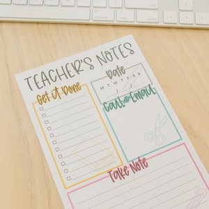 Teacher companion notepad to keep next to keyboard.