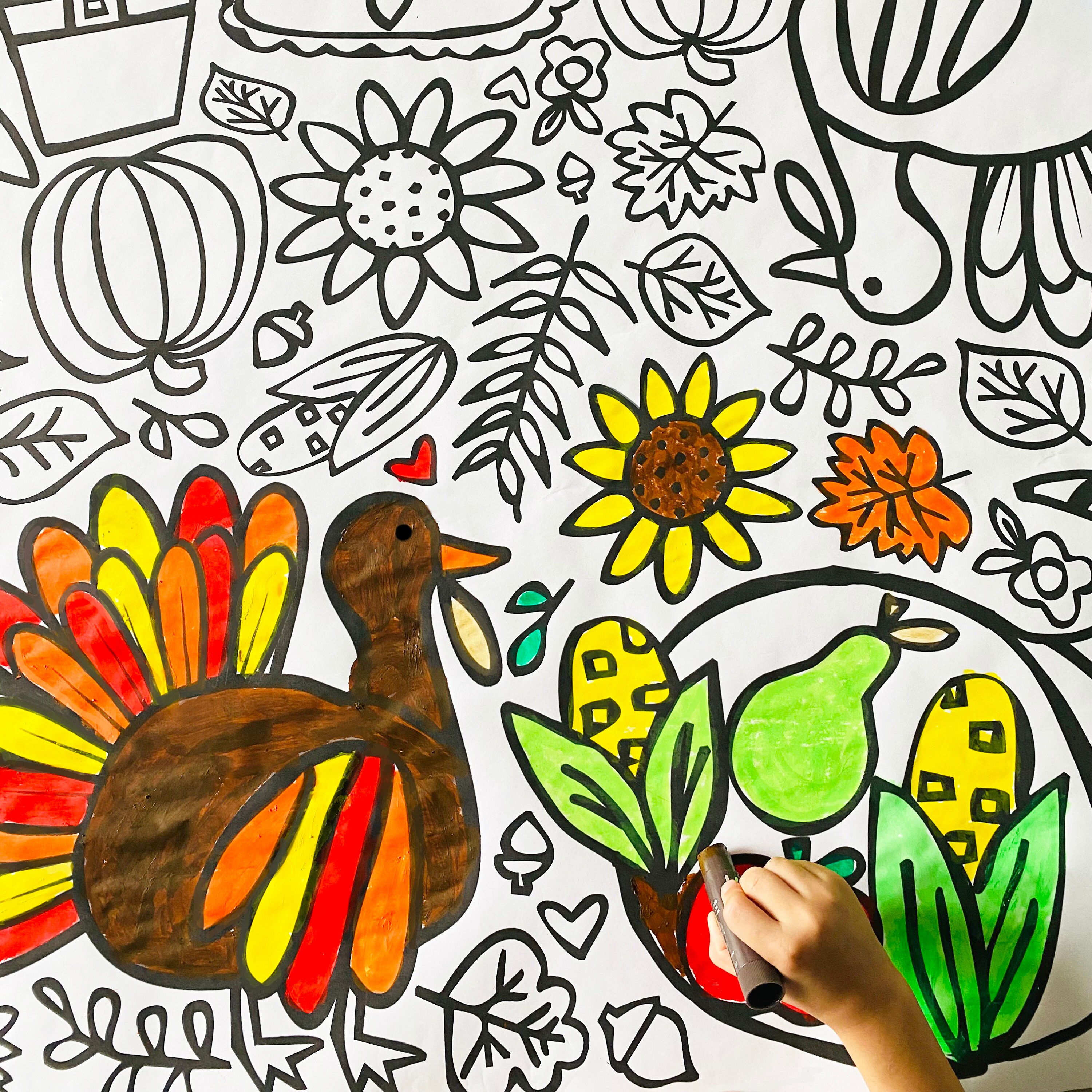 GIANT Thanksgiving Coloring Poster or Table Cover Paper Etsy