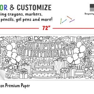 GIANT 6 ft. Birthday Coloring Banner: Personalized Party Decor image 6