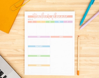 Teacher Weekly Planner Notepad | 40 Tear Away Sheets on Premium Paper | Made in the USA | Teacher Gifts & School Supplies |