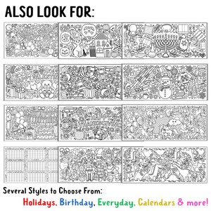 May include: Black and white illustrations of various holidays, including New Year's, Valentine's Day, birthdays, Thanksgiving, Hanukkah, Christmas, and more. The illustrations are in a doodle style and include text such as "Happy New Year 2022", "Happy Valentine", "Happy Birthday", and "Happy Thanksgiving".