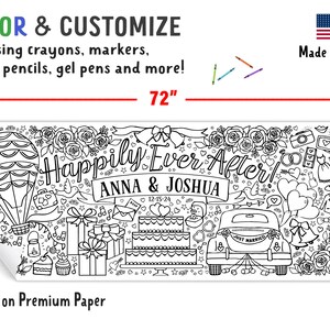 GIANT 6 ft. Wedding Coloring Banner: Bridal Shower Activity image 5