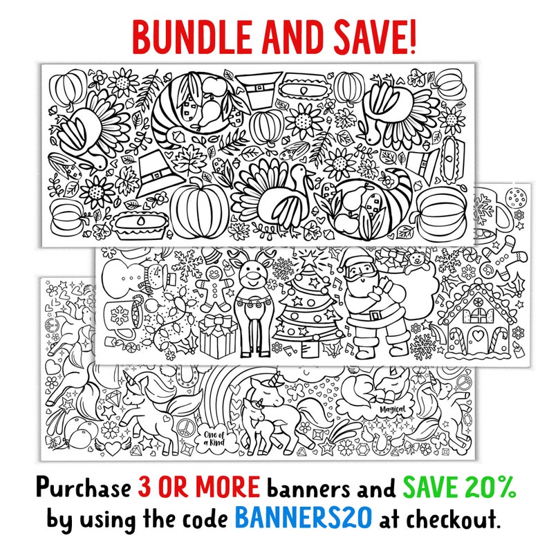 GIANT Christmas Elf Coloring Poster or Table Cover Paper Holiday Tablecloth for School Parties Winter Party Decor 30 x 72 inches image 10