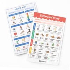 Playtime Notepads | 2-Pack Kids Pretend Play Notepads | 40 Page Restaurant & 40 Page Doctor Visit Notepad for Children | Imaginative Play