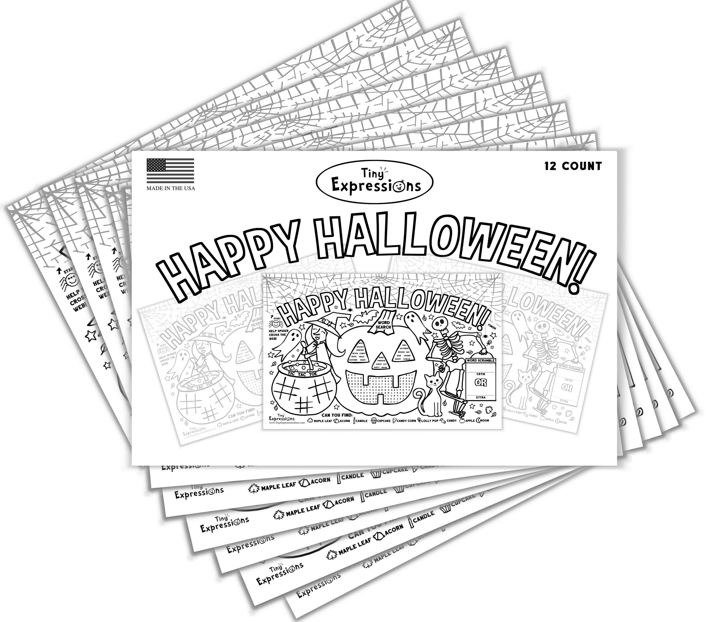 Halloween Paper Placemats for Kids pack of 12 Pumpkin Etsy