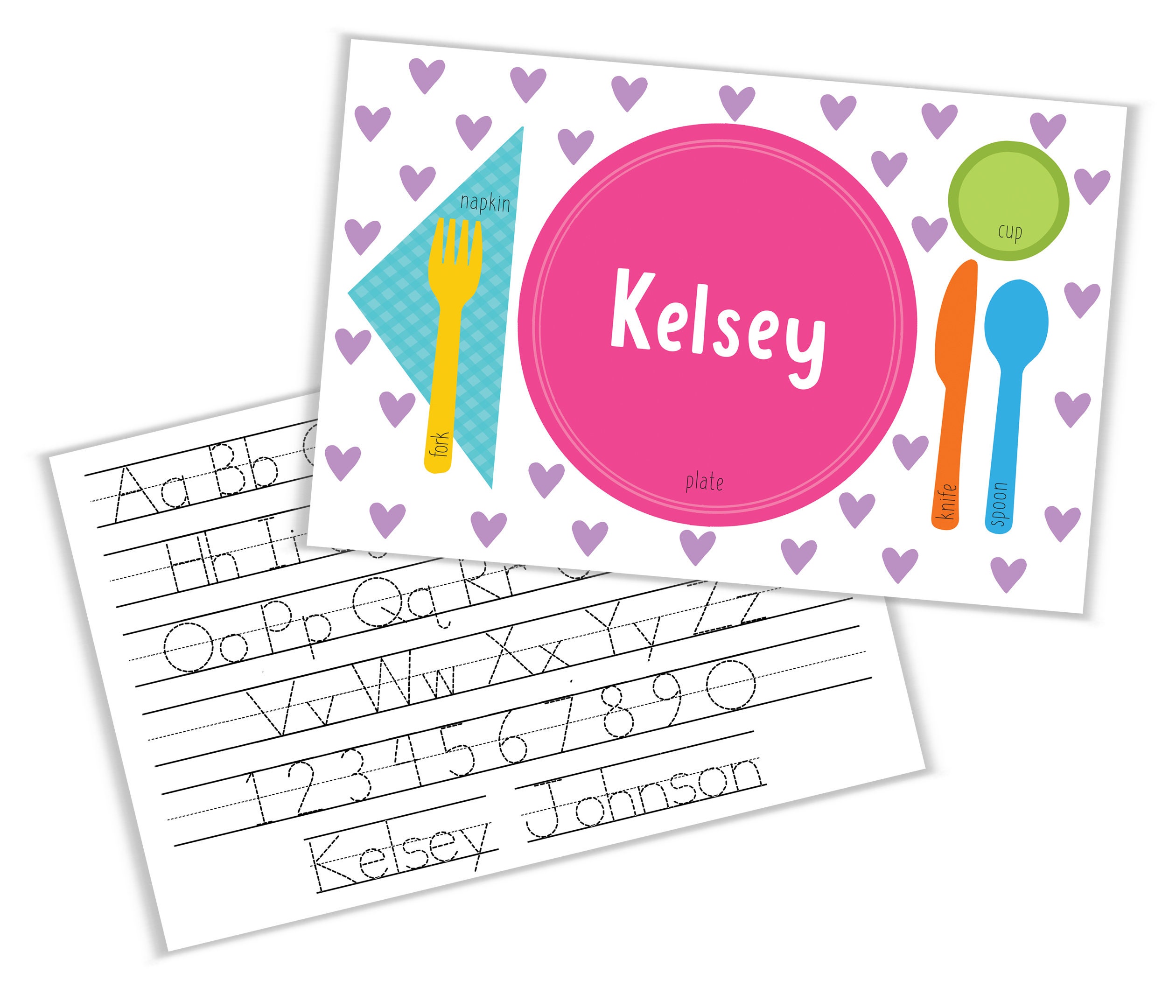 Personalized Placemat for Kids Practice Handwriting Etsy