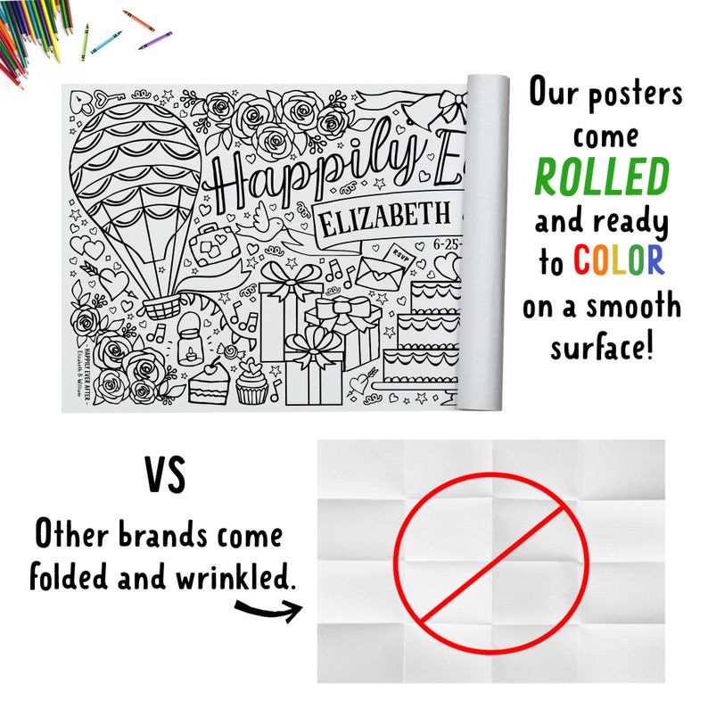 GIANT 6 ft. Wedding Coloring Banner: Bridal Shower Activity image 6