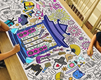 Pancarta gigante para colorear de K-Pop de 1,8 m: Decoración para fiestas