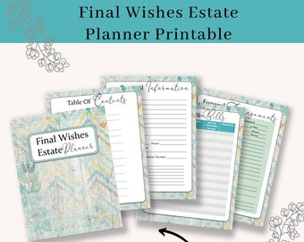 End-of-Life Planner Printable: End of Life Organizer (Digital Download) PDF