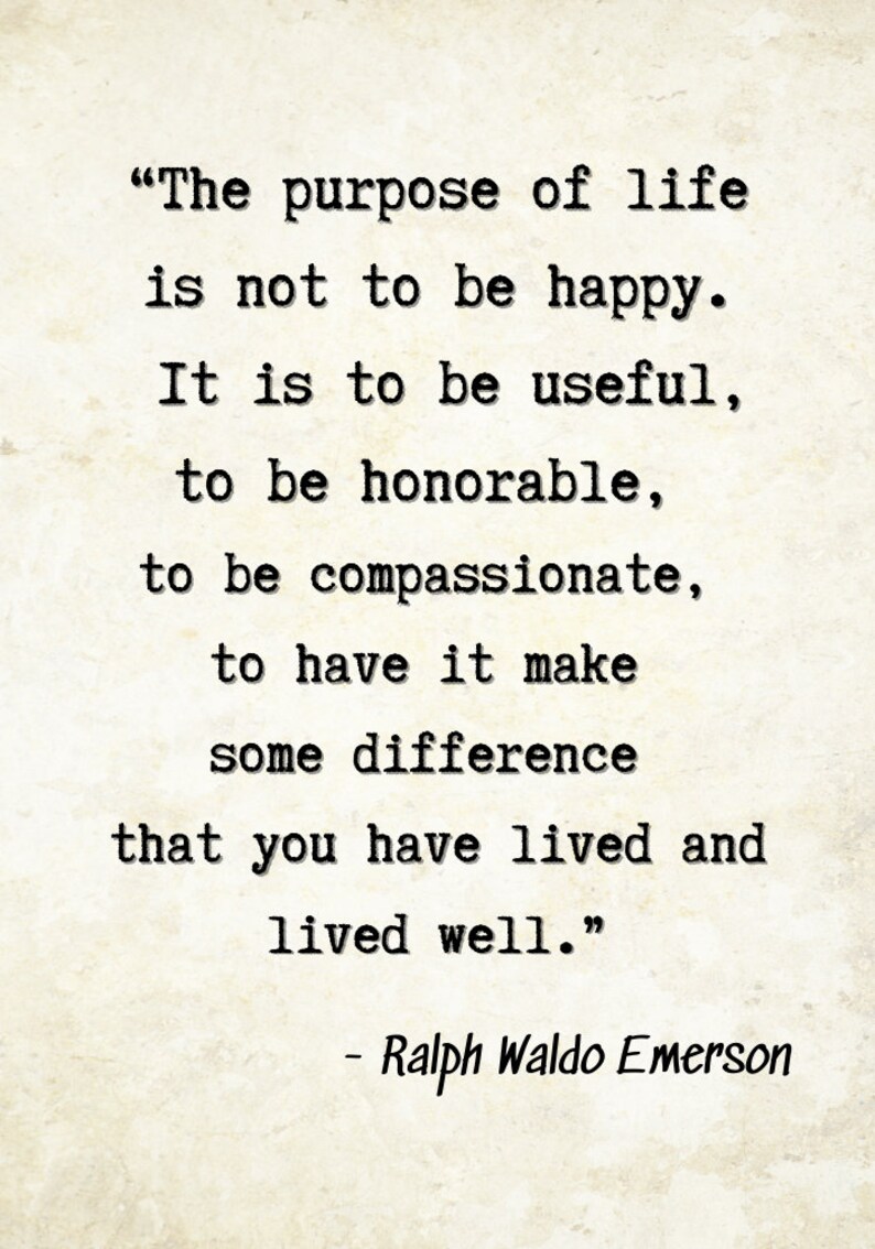 Ralph Waldo Emerson Quote Print, Inspirational Vintage Wall Art ...