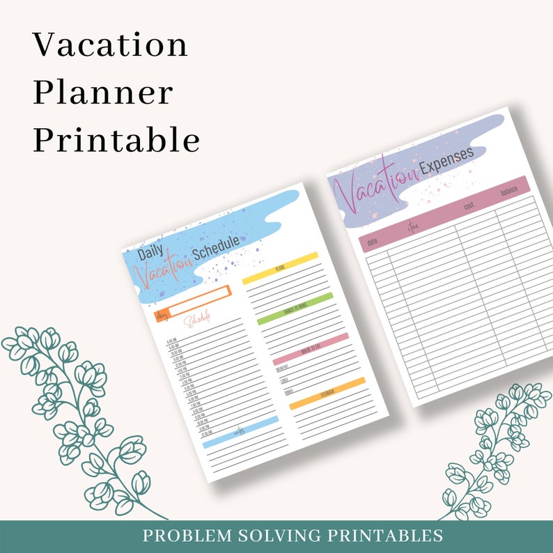 Travel Planner Printables Travel Diary Vacation Planner Digital Travel ...