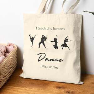 ダンス教師用トートバッグ、名入れ可能な小さな人間インストラクターギフト