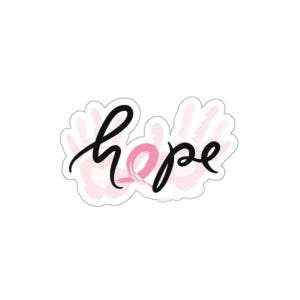 Pink Ribbon HOPE Die Cut Sticker: Breast Cancer Awareness Vinyl Decal