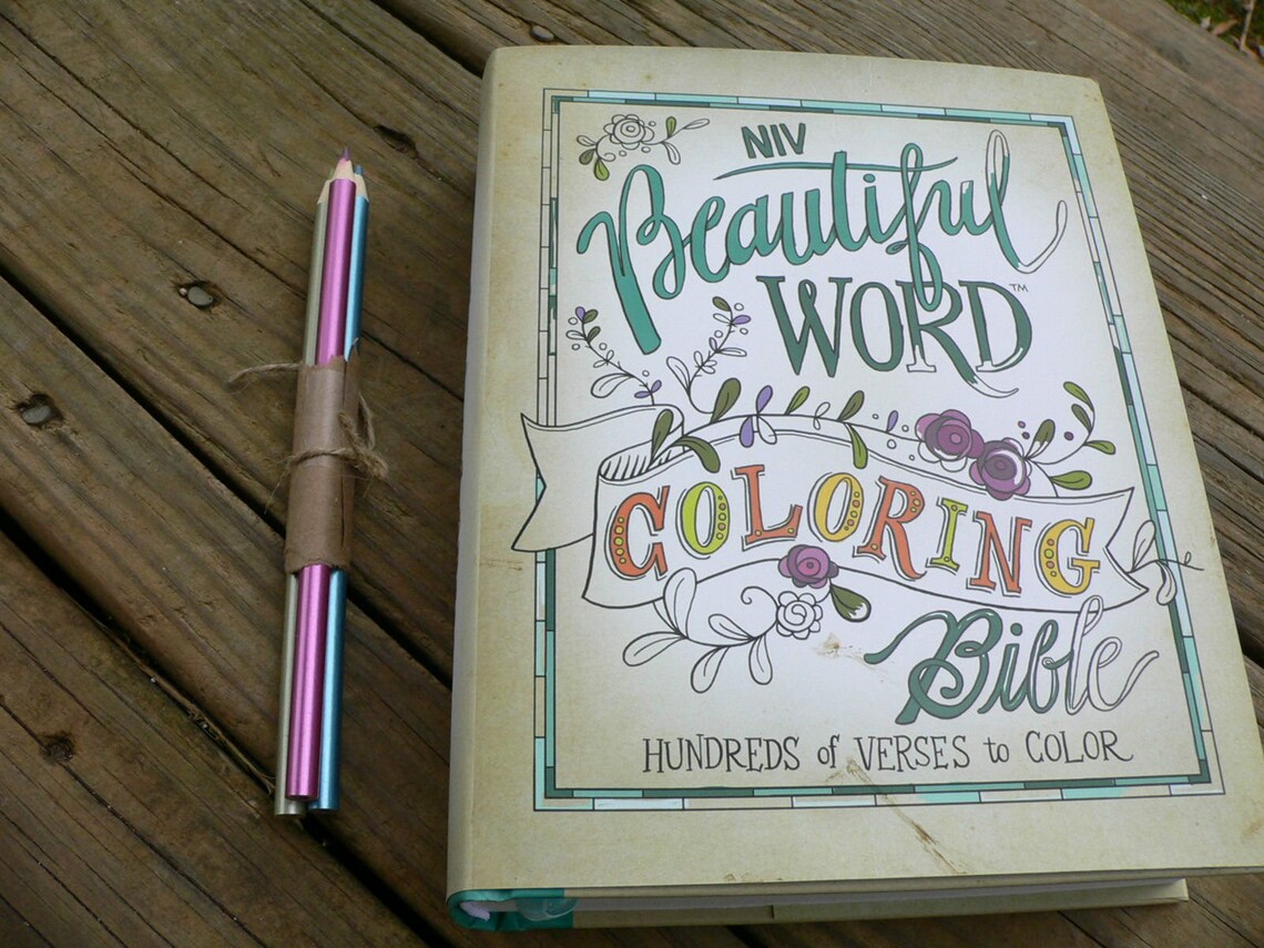 NIV Beautiful Word Coloring BIBLE 3 Metallic Color Pencils | Etsy