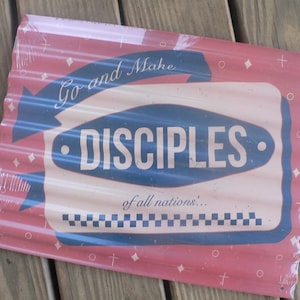 Corrugated Metal Signs Go & Make Disciples Wall Decor