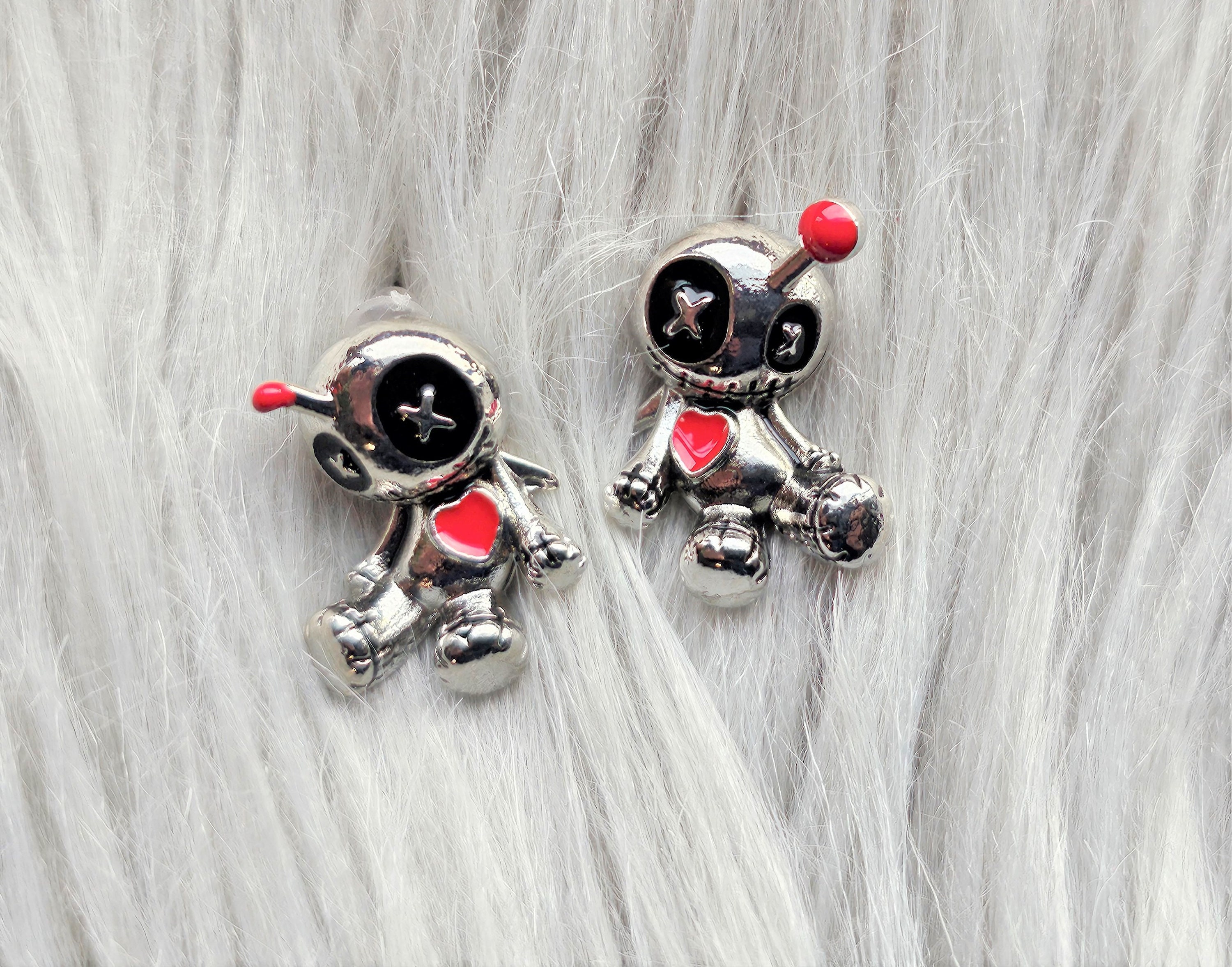 Boucles D'oreilles Pendantes Halloween En Acrylique - Motif Poupée Vaudou / Crâne Sucre | Style Gothique, Cadeau Sorcière