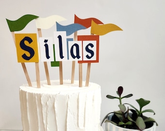 Vintage Disneyland Inspired Name Cake Topper: Retro Party Decor