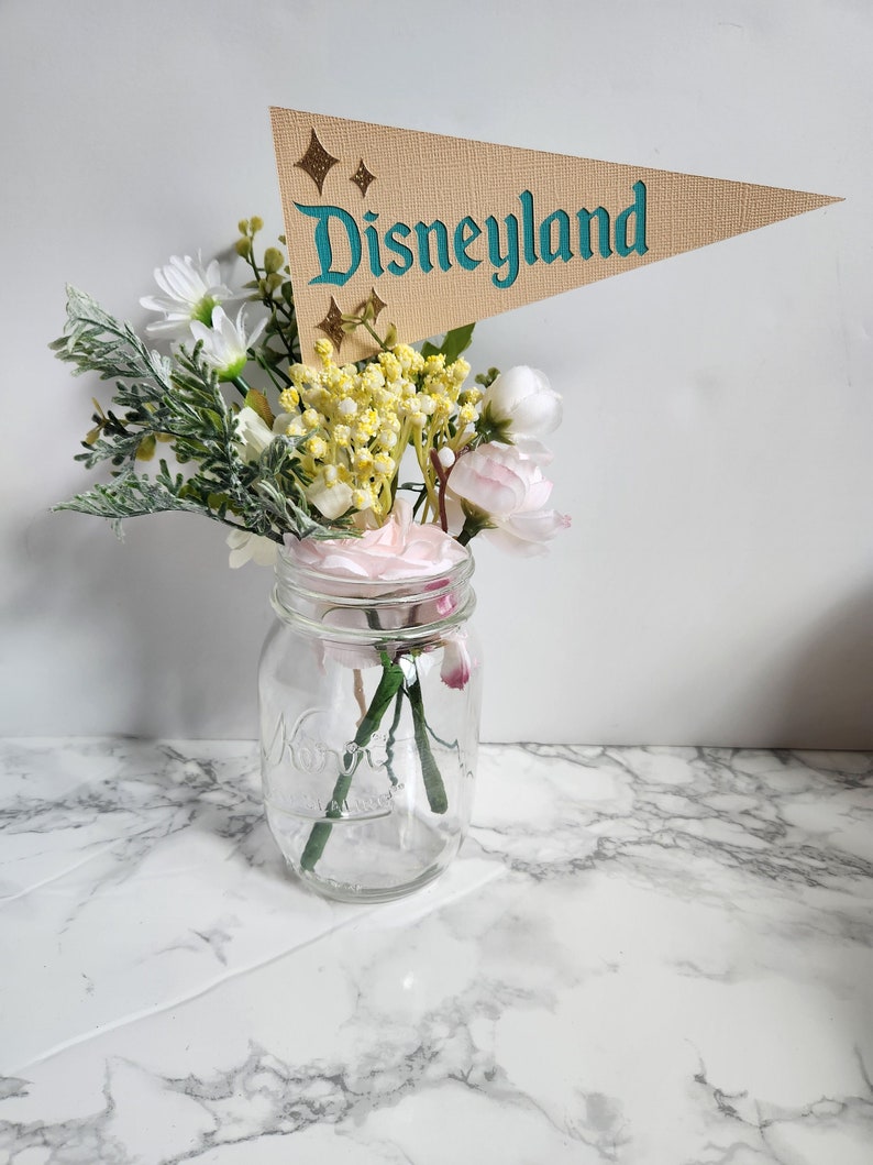 Mod Magic Disneyland Pennant Flag Party Supplies Decoration Center Piece Table Snacks Occasions Bin Basket Wand Bright Vintage Style Stars image 1