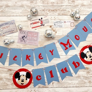 Mickey Mouse Club Banner: Vintage Party Decoration