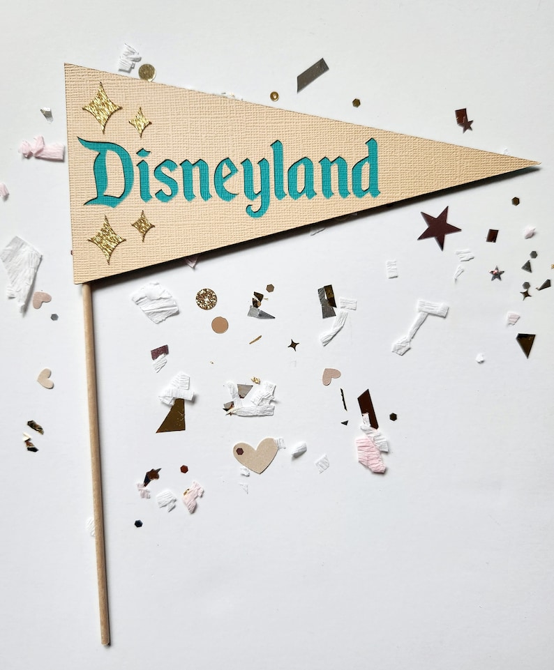 Mod Magic Disneyland Pennant Flag Party Supplies Decoration Center Piece Table Snacks Occasions Bin Basket Wand Bright Vintage Style Stars image 2