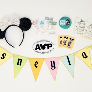 Vintage Style Disneyland Banner: Pastel Party Decoration