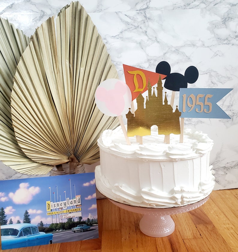 Boho Retro Disneyland Cake Toppers Party Decor Supplies Birthday Baby Shower Smash Cake Castle Vintage Style Pennant Flag