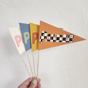 Personalized Radiator Springs Pennant Flag - Party Supplies Decoration Center Piece Table Snacks Occasions Bin Basket Wand Favor Cars