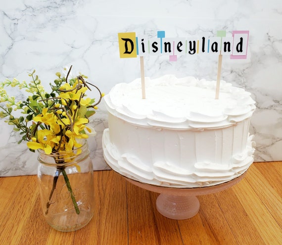 Vintage Disneyland Sign Cake Topper Party Decor Supplies Etsy