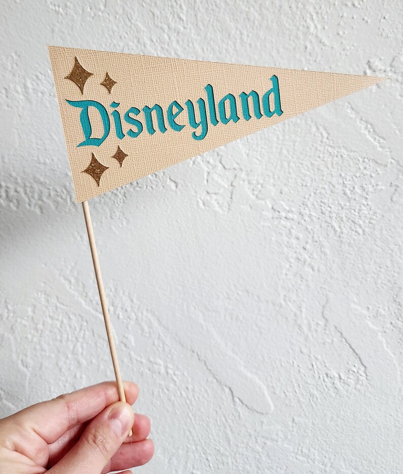 Mod Magic Disneyland Pennant Flag Party Supplies Decoration Center Piece Table Snacks Occasions Bin Basket Wand Bright Vintage Style Stars image 3