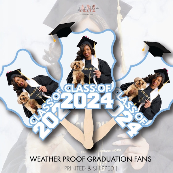 2024 Graduation Head Fans, Graduation Hand Fans, Custom Personalized Grad Fans, Grad Gifts, Graduation Paddle Fans, Event Signs, Party Fans